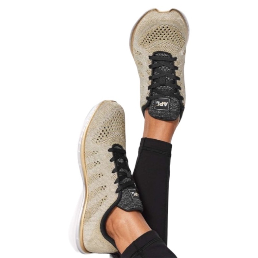 APL Lululemon Womens TechLoom Pro Shoe *Metallic Gold / Silver. Size 7